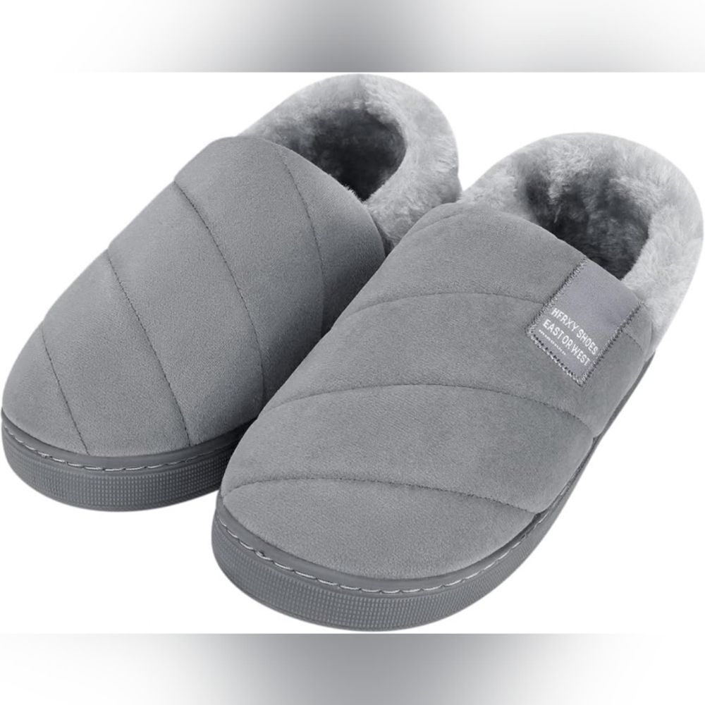Cozy Men’s Winter Plush Slippers Non-Slip Indoor/Outdoor